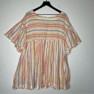 Free People Summer Nights Sunray Tunic Mini Dress Size M
